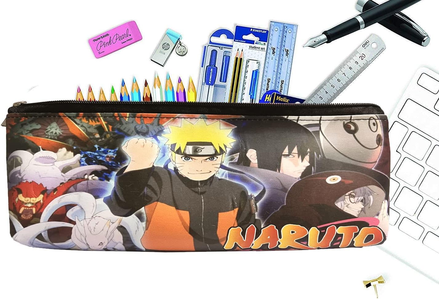 JIADA Naruto Theme Pencil Stationery Pouch - 1 Pcs, MULTI, L, Utility Pouch, MULTI, L, Utility Pouch