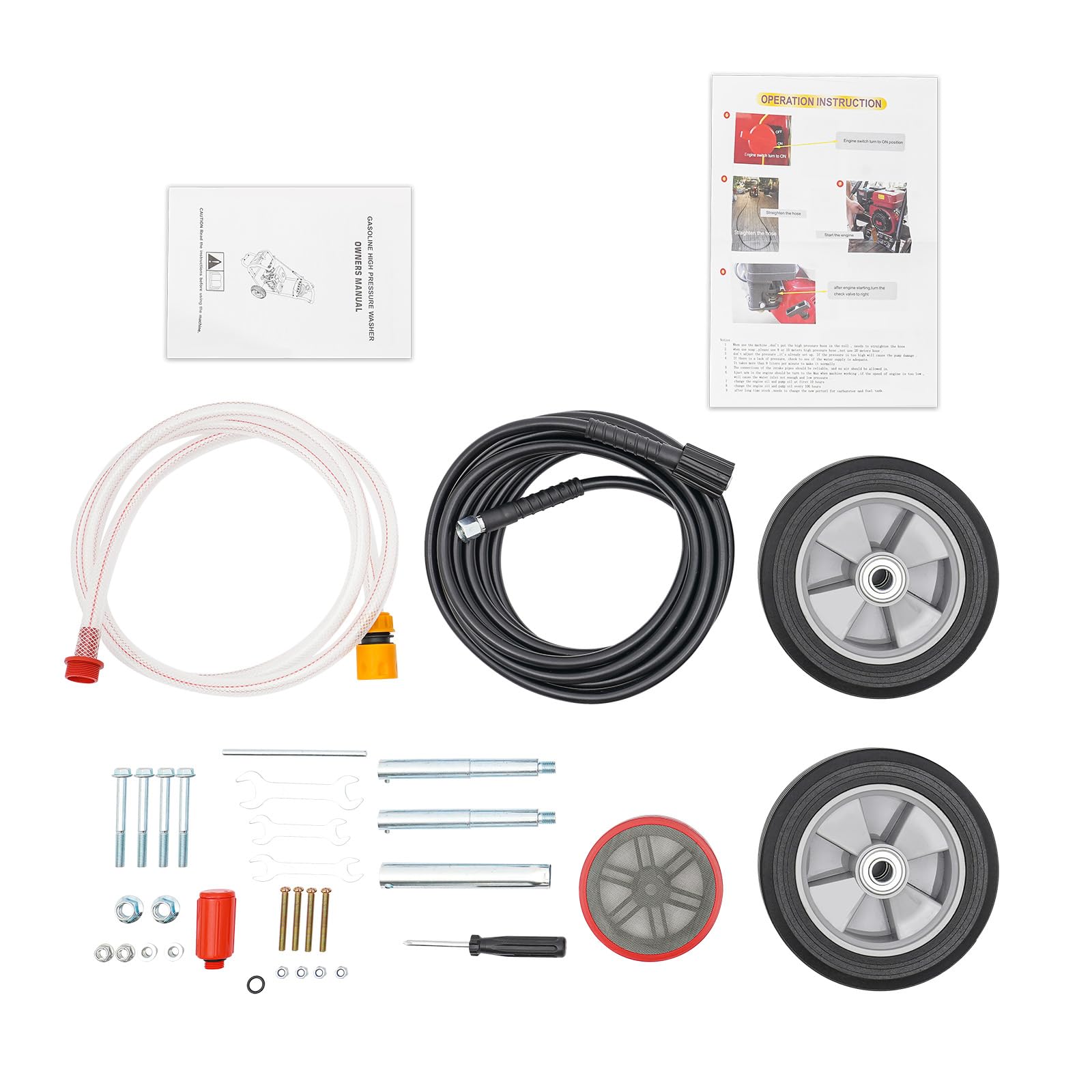 Limpiador a presión eléctrico 7.5hp de alta potencia para lavadora con tubo de entrada/salida y tubo de salida, 2200 PSI/150 bar, gasolina limpiador a presión para patio y coche