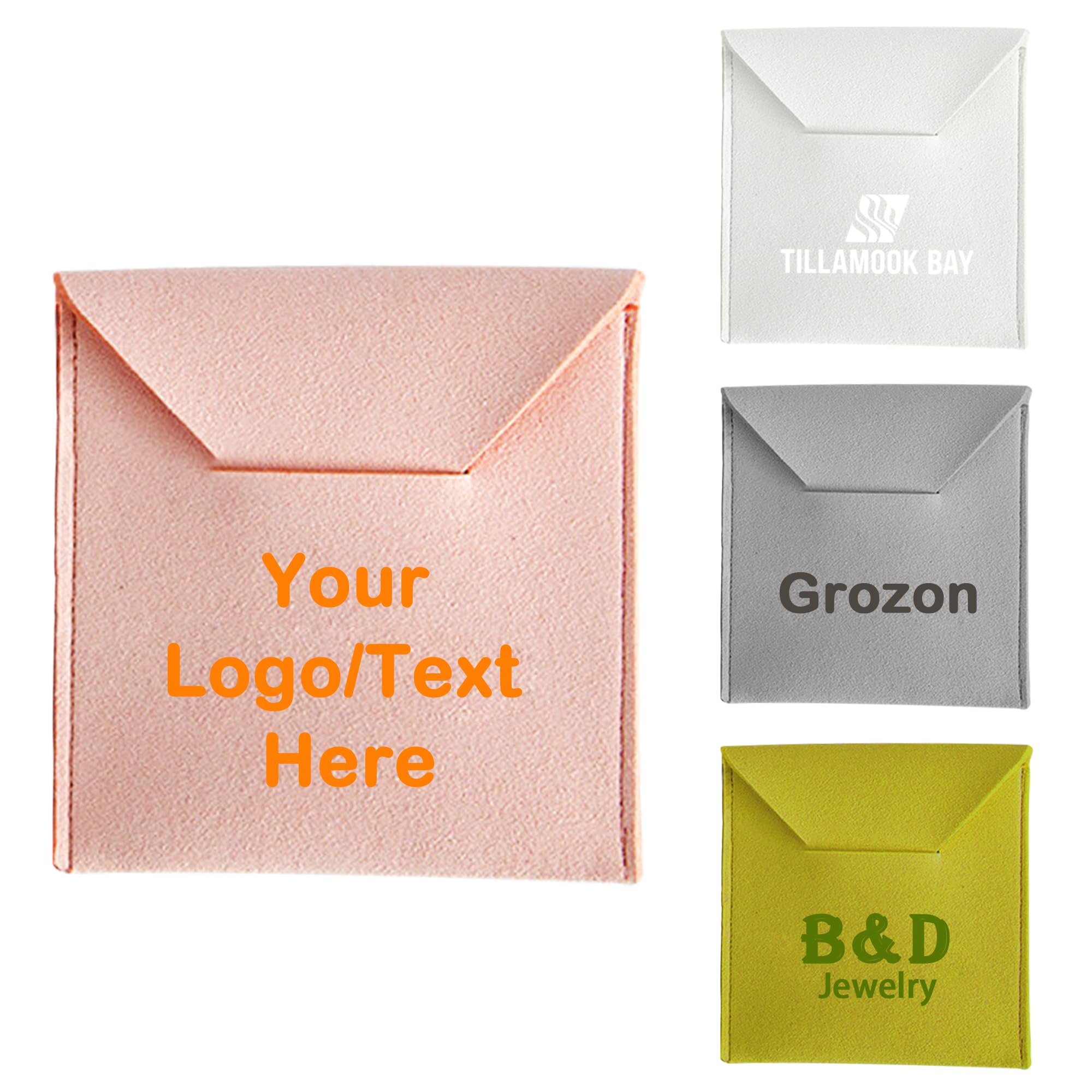 GrozonGrozon 200PCS Custom Jewelry Pouches Bulk Packaging Pouch Personalized Microfiber Gift Bag