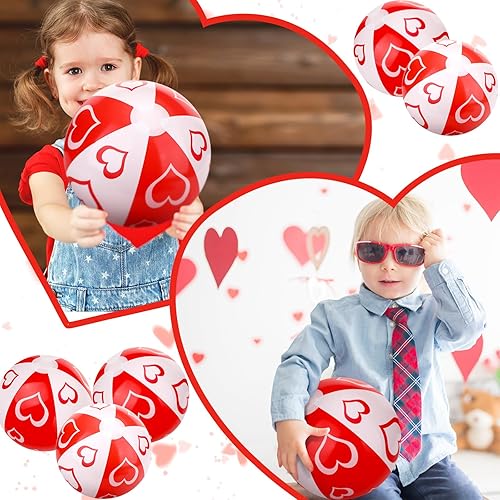 Miniatura 6 de 24 bolas de playa para el día de San Valentín para niños, inflables de plástico para decoración de fiesta de San Valentín, intercambio de aula,