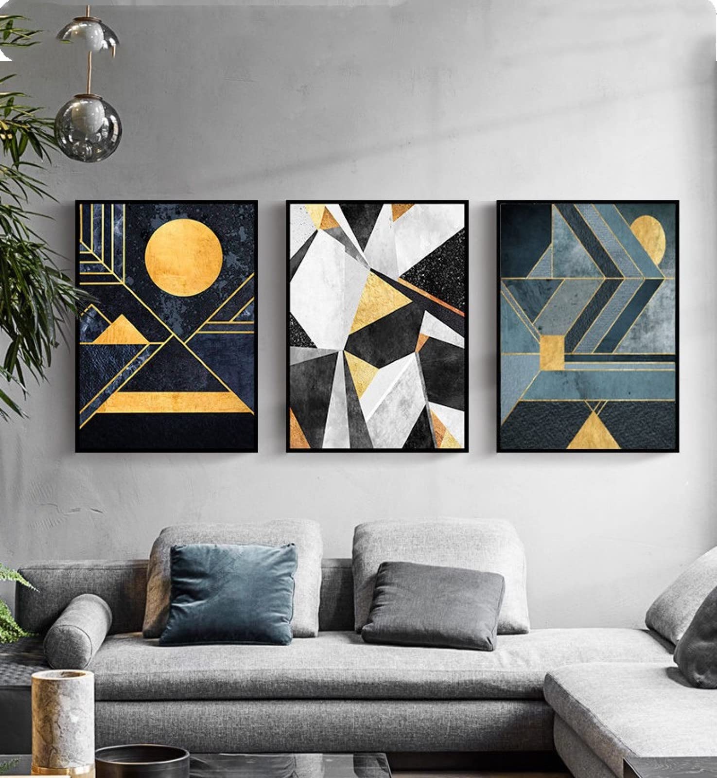Set of 3 Modern Abstract Geometry Poster Wall Decor Nordic Wall
