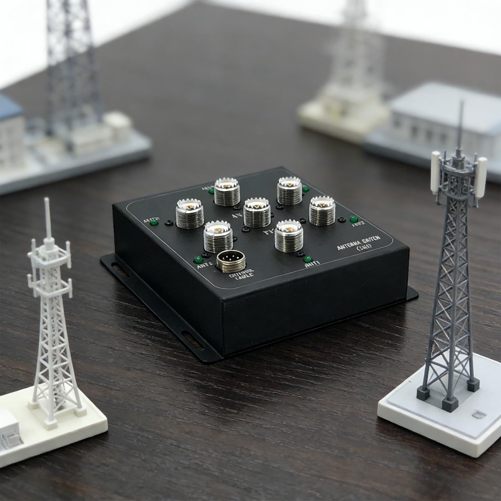 Kit de interruptor de antena remota coaxial de 6 vías, interruptores de señal de antena de 1,8 MHz-55 MHz, 800 W, PEP, herramienta de transmisión de alta potencia, compatible con estaciones base