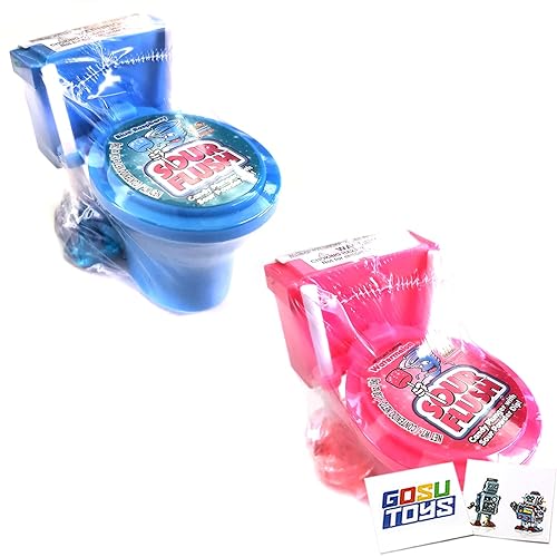 Kidsmania Sour Flush Candy - Émbolo de caramelo con polvo agrio (paquete de 2) y 2 calcomanías de Gosutoys