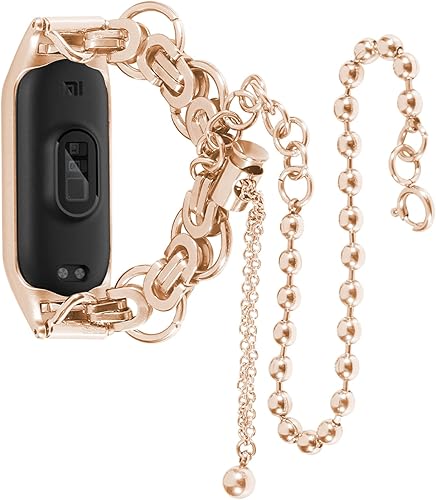 Miniatura 9 de MVRYCE Compatible con la correa Mi Band 6 Barcelet, pulsera ajustable de 5.5 a 8.0 pulgadas, correa de repuesto de acero inoxidable para mujeres y
