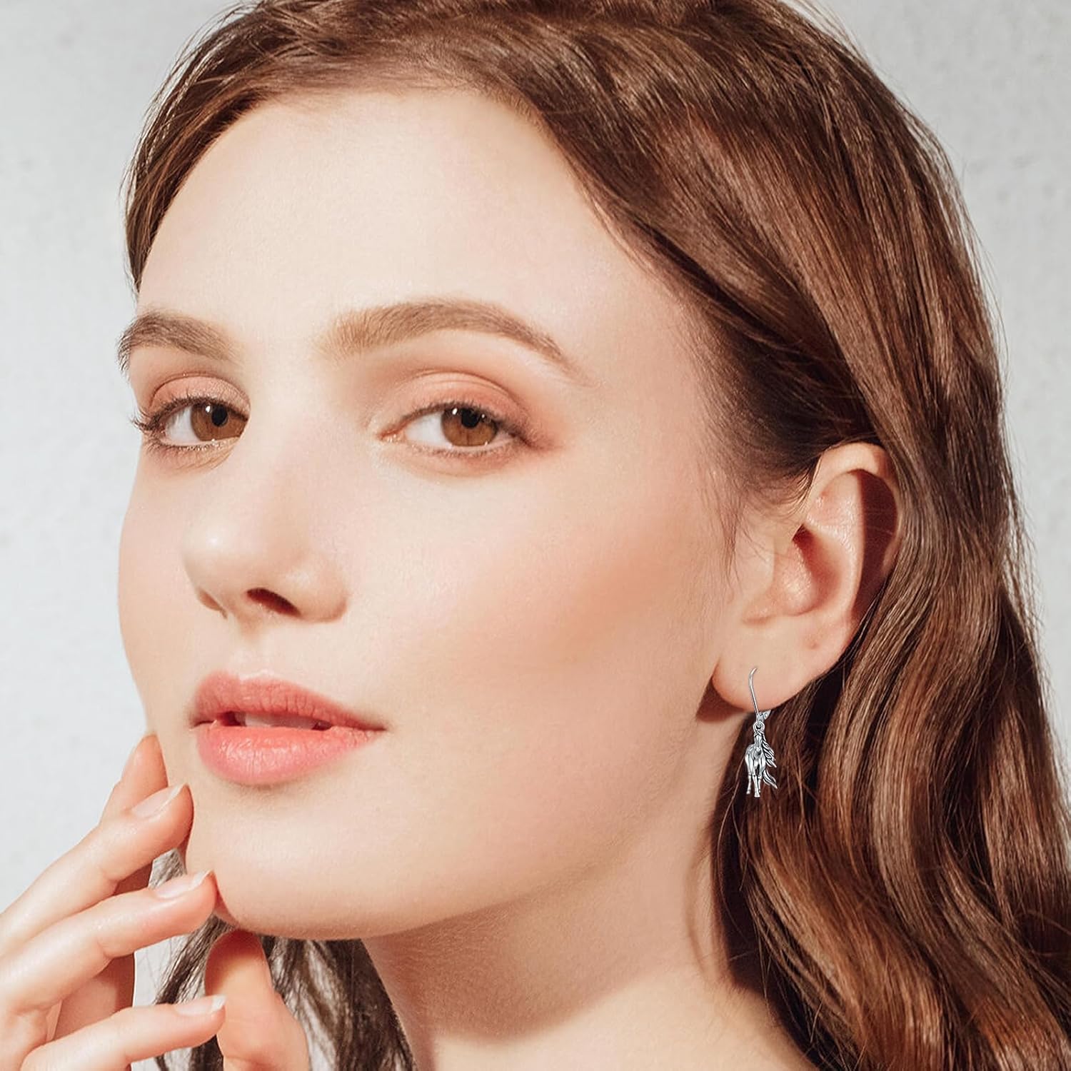 PELOVNY Animal Dangle Earrings Sterling Silver Hypoallergenic Moss Agate Crystal Moonstone Earrings Bee Butterfly Dolphin Peacock Phoenix Jewelry Birthday Christmas Gifts for Women - Image 3