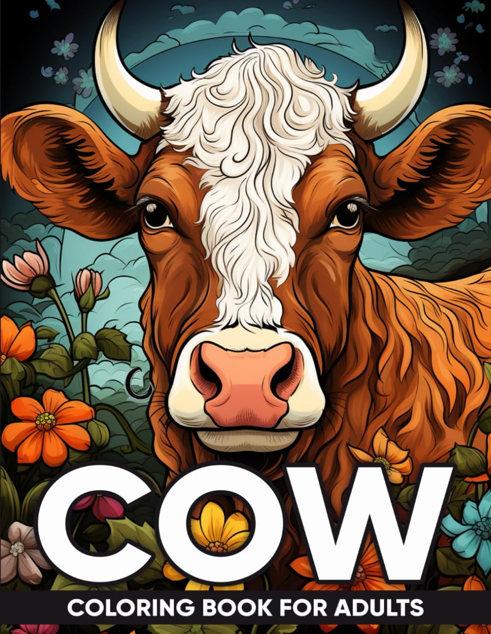 Cow Coloring book for Adults: An Adult Coloring Book with 50 Charming Cow Designs for Relaxation, Stress Relief, and Farmyard Creativity