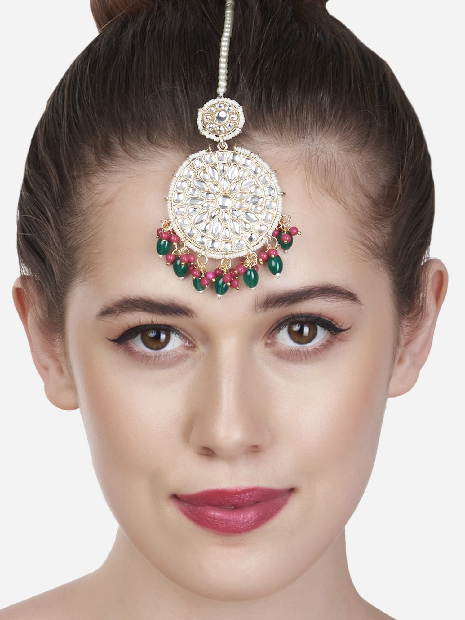 Cluster Beads Drop Bridal Maangtikka for Women