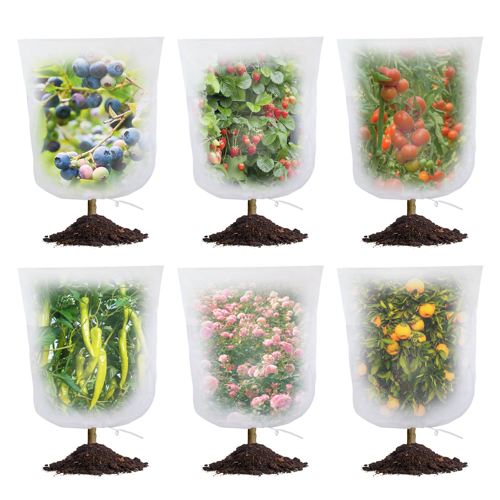 HKZ 6-Pack Bird Netting for Blueberry Bushes