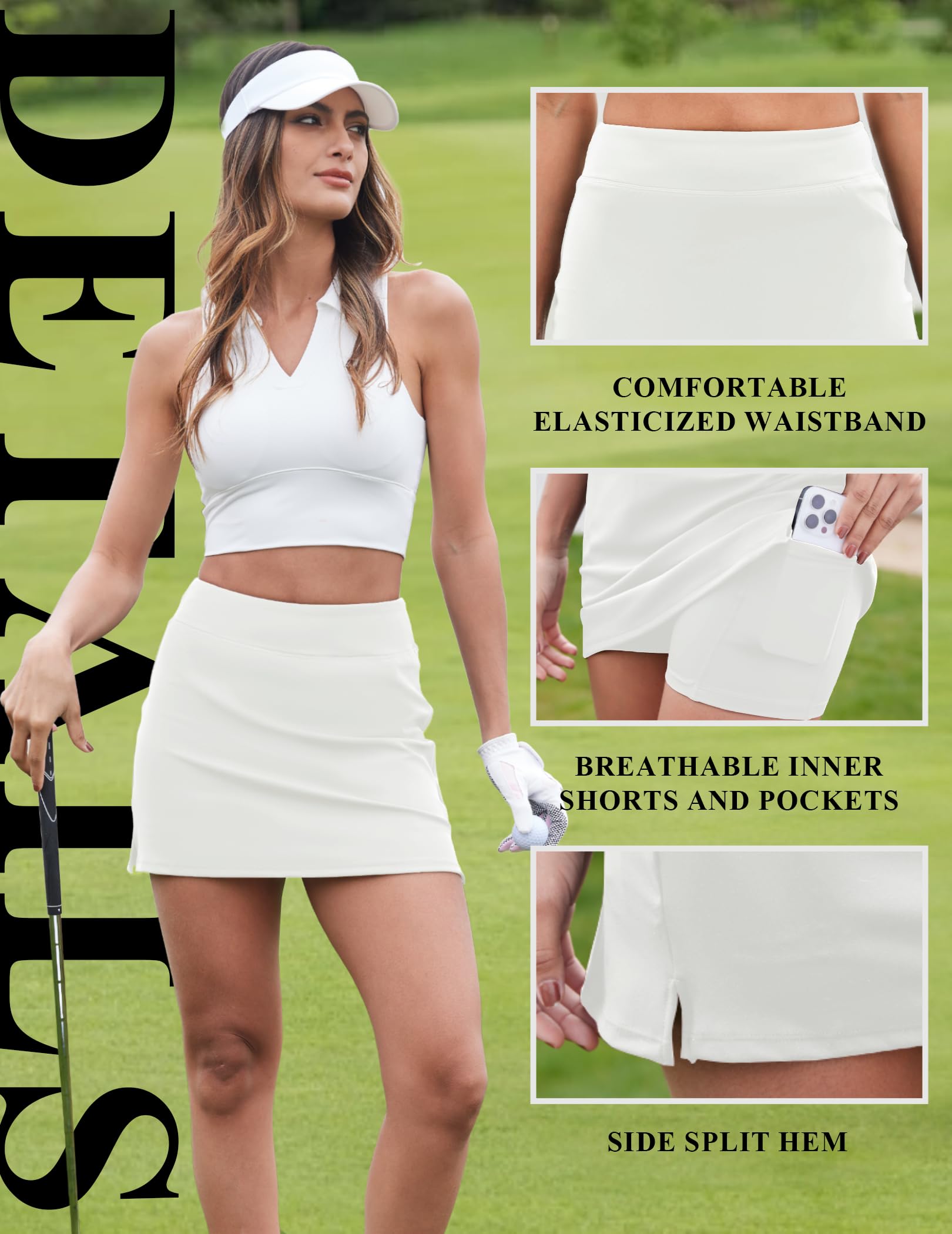 FireSwan Falda de tenis para mujer con bolsillos, de cintura alta, para golf, correr, entrenamiento, verano, atletismo