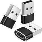 Basesailor USB to USBC Adapter,Type C Female to USBA Male Charger Connector | 3Pack for iPhone 17 16 15 14 13 Pro Max,Airpods iPad Air,Samsung Galaxy Note 20 S20 S21 FE Plus Ultra,Google Pixel 6 4a XL