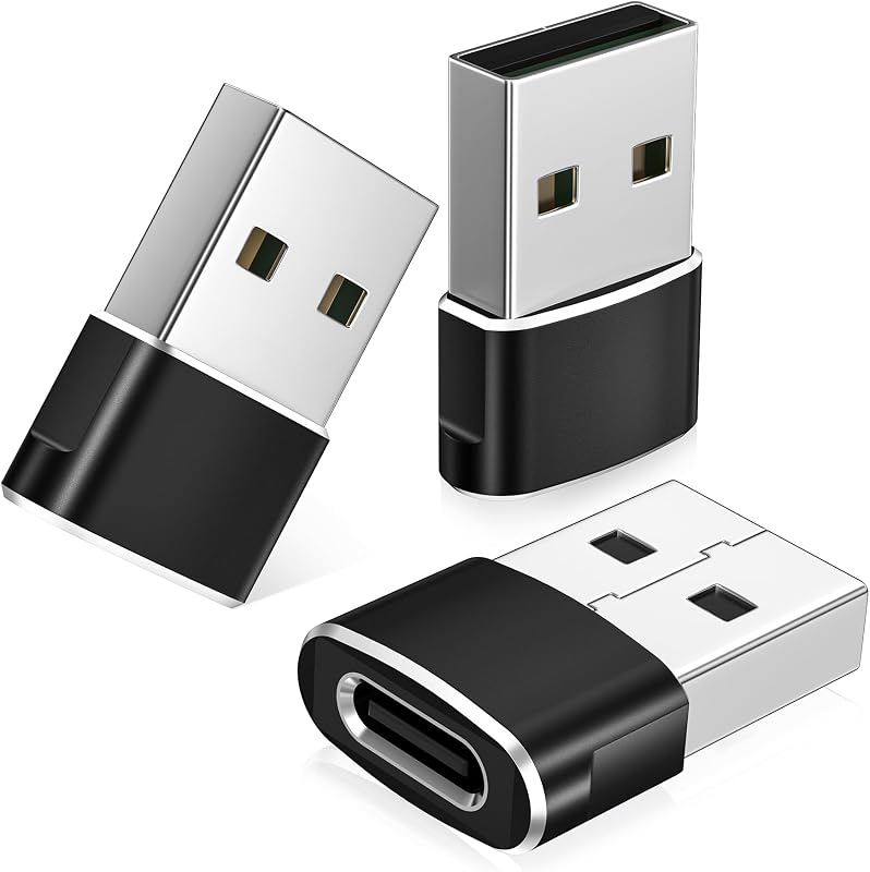 Basesailor Adaptador USB C hembra a USBA macho, conector de cable de cargador tipo C | Paquete de 3 para MacBook Pro,iMac,PC,portátil,computadora,Samsung Galaxy Note 20 S20 S21 S22 S23,Google Pixel 5 4 4A 3 3A 2 XL,OTG