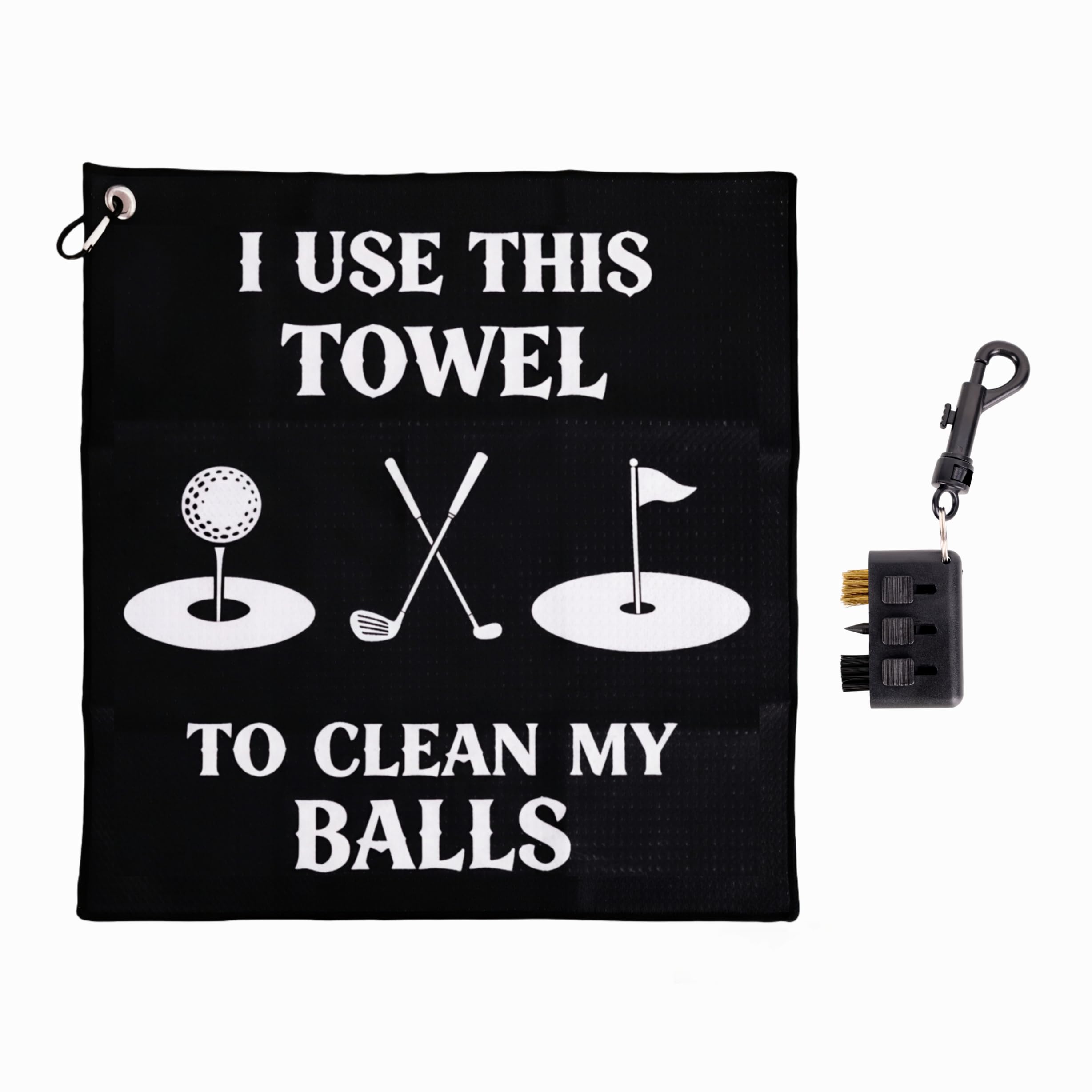 Golf Gifts for Men, Golf Club Cleaner Kit, Funny Towel & 3-in-1 Golf Club Cleaner Brush, Presents for Dad Husband Boyfriend Golfers, Ideal for Christmas Birthday Father's Day,Secret Santa Gifts