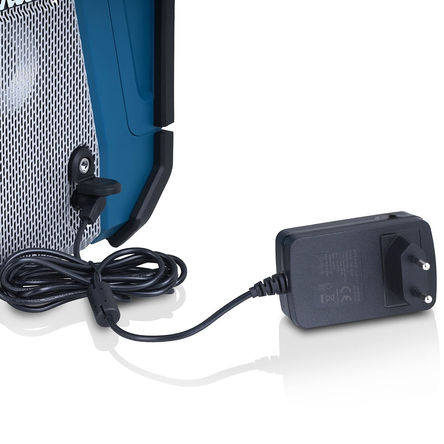 Wicked Chili Alimentatore di rete da 2 m compatibile con radio Makita DMR 115/DMR 114, cavo di ricarica di ricambio per alimentatore originale SE00000679 DAB batteria Radio (2500 mA, 30 W, 12 V senza