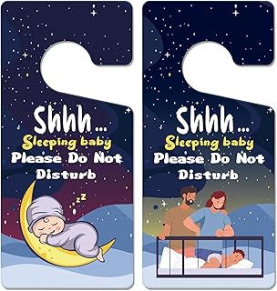 2PCS Baby Sleeping Sign for Front Door Please Do Not Disturb Door Signs Do Not Knock or Ring Baby Sleeping Sign for Mom New Born Gifts