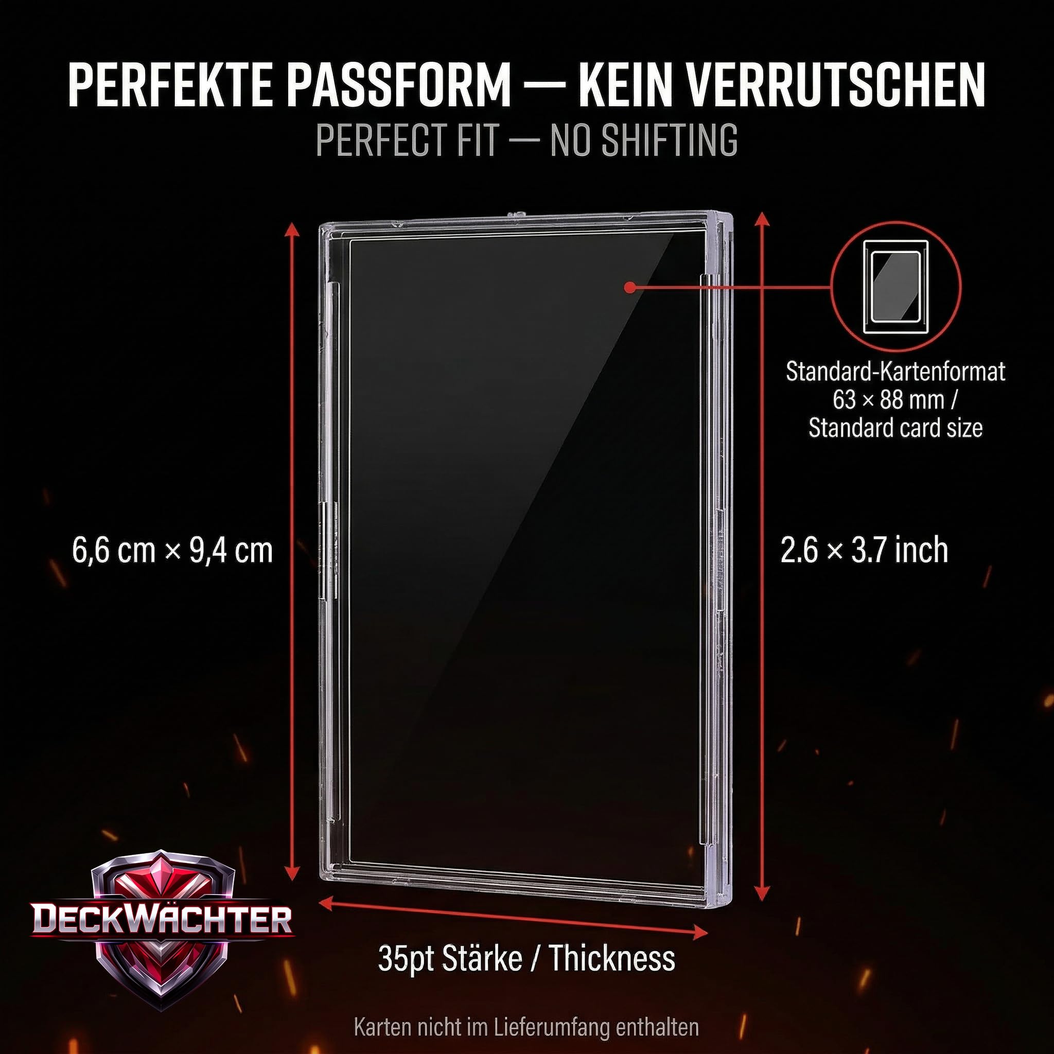 Snap Cases für Sammelkarten – Toploader Cases Set transparente Kartenhülle für Standard TCG Karten – kompatibel mit Pokémon, MTG, Yu-Gi-Oh!, Sportkarten (50er Set)