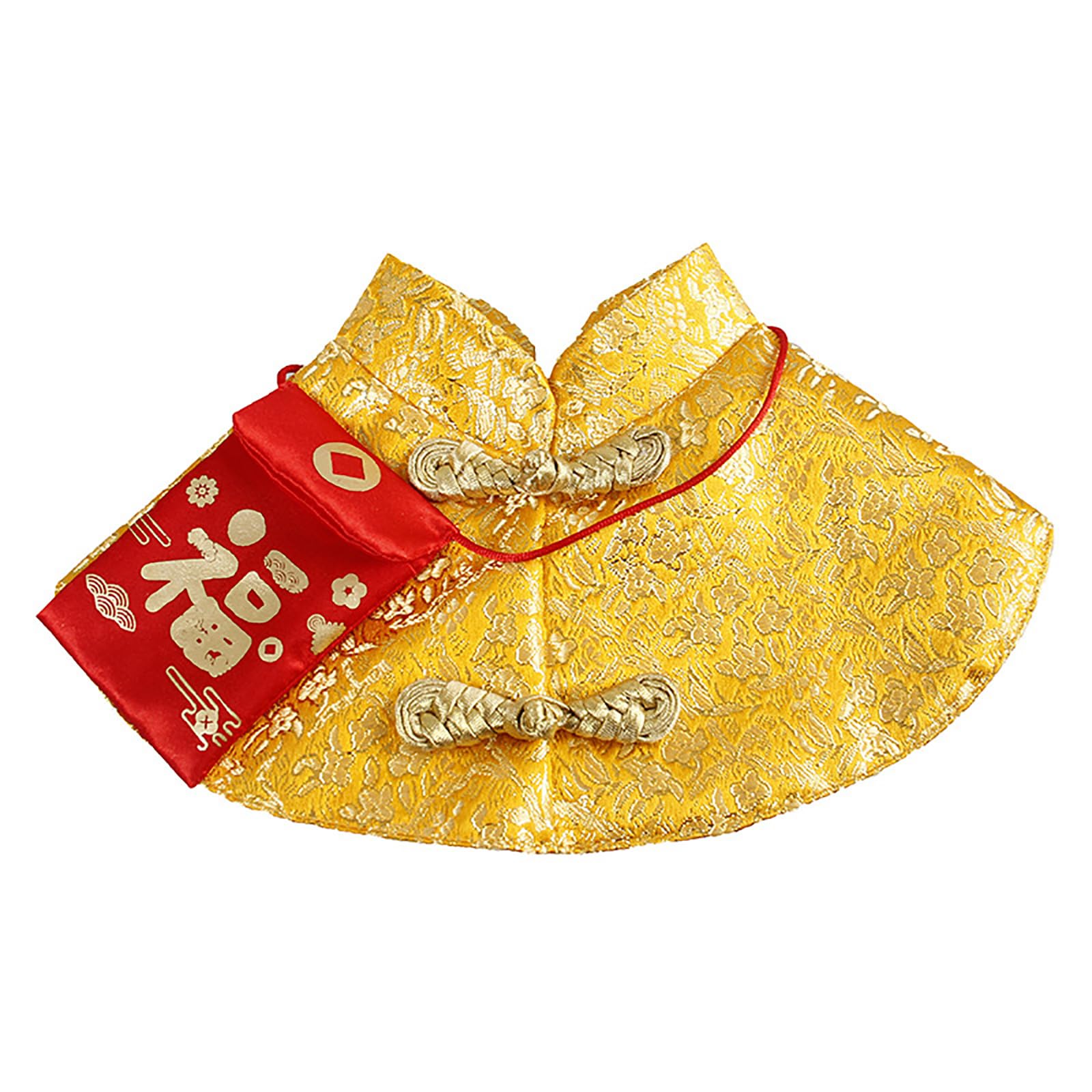 DLOULP Small Dogs Costume Chinese New Year Pet Clothing Festive Dog Cloak Photo Outfit Dog Spring Festival Costume TangSuit