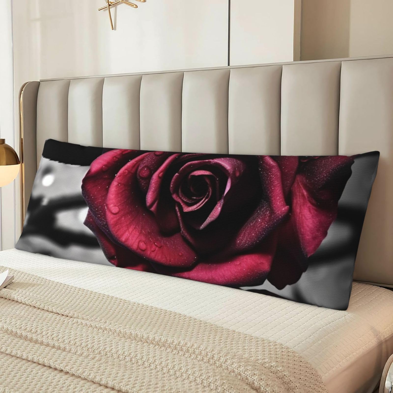 Gothic Roses Body Pillow Case Cover, Microfiber Long Pillow Cases, Ultra Soft and Cozy Plush Body Pillowcase Decorative Long Bed Pillow Cover for Sleeping 20x54 Inches