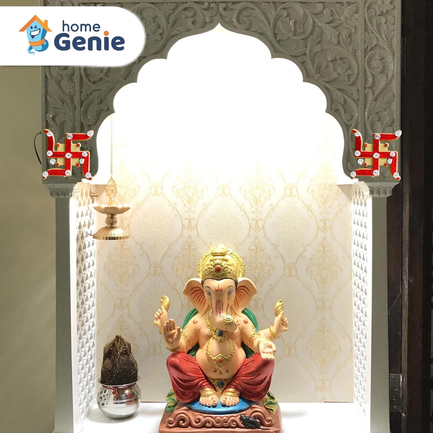 Home Genie Plastic Swastik Stickers for Home,Office and Temple Entrance, Multicolor, Pack of 5 - Image 3
