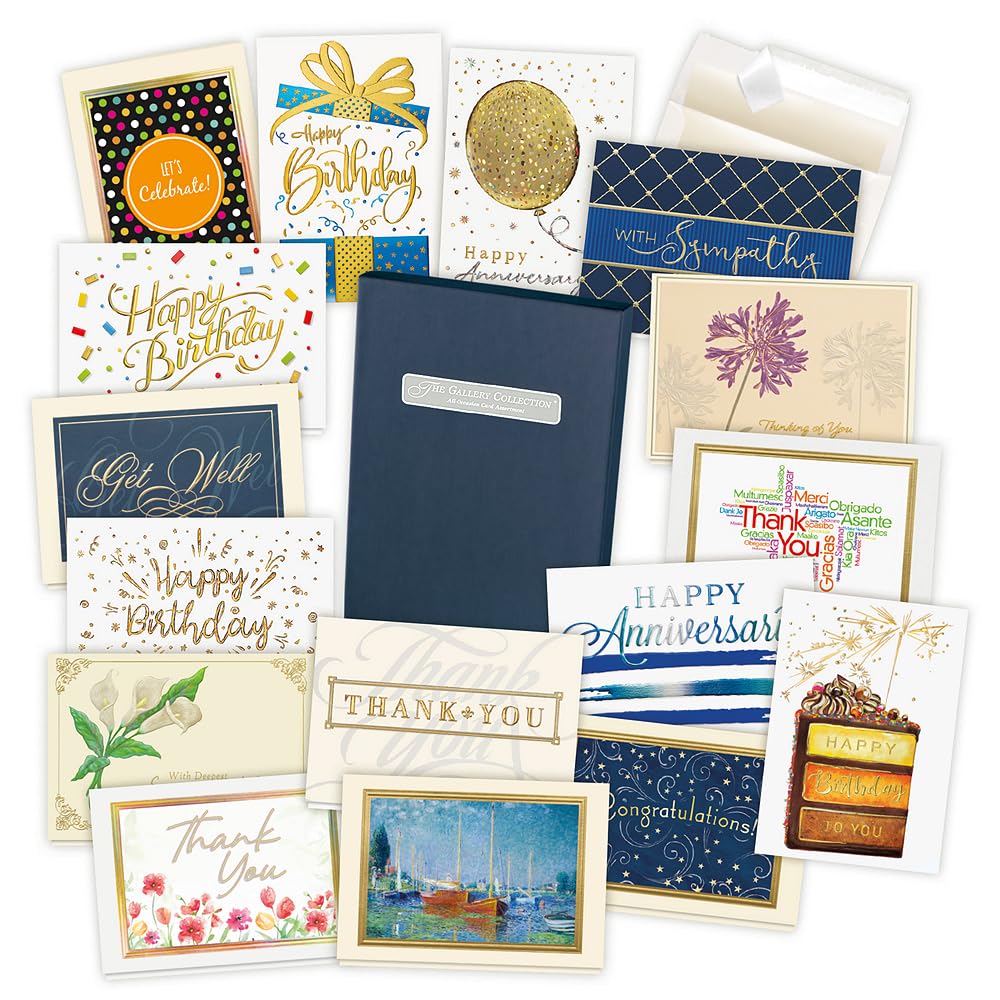 - The Gallery Collection - All Occasion Cards Assortment Box (35 Cards), Foil & Embossing (All Occasion 1)