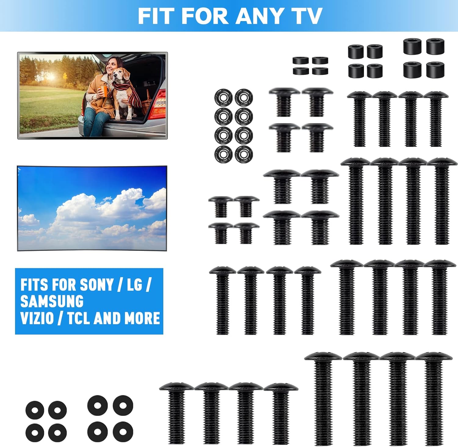 Buy Mounting Dream TV Mounting Hardware TV Mount Screws Kit with M4, M5