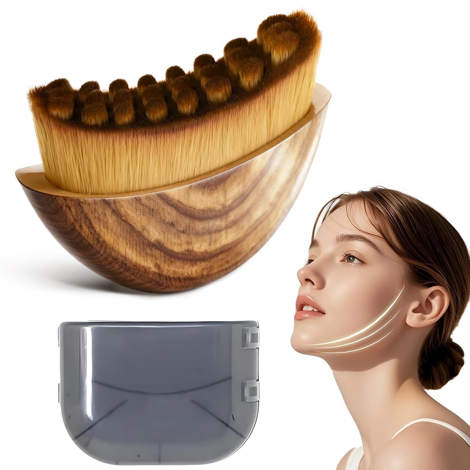 Nowa szczotka do twarzy do konturowania limfatycznego – masażer do twarzy do drenażu limfatycznego, rzeźbienia podbródka szyi i szczęki – ergonomiczna konstrukcja dopasowana do skóry, aby zmniejszyć