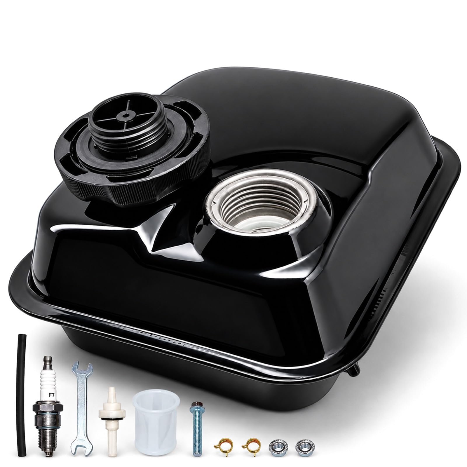 JMCHstore Side Port &amp; Screw on Gas Tank For Coleman BT200X CT200U CT200UEX, Baja Warrior MB200 Mini Bike Fuel Tank Replacement for Hemi Hemi Predator 212 212cc 224 MAX performance Engine
