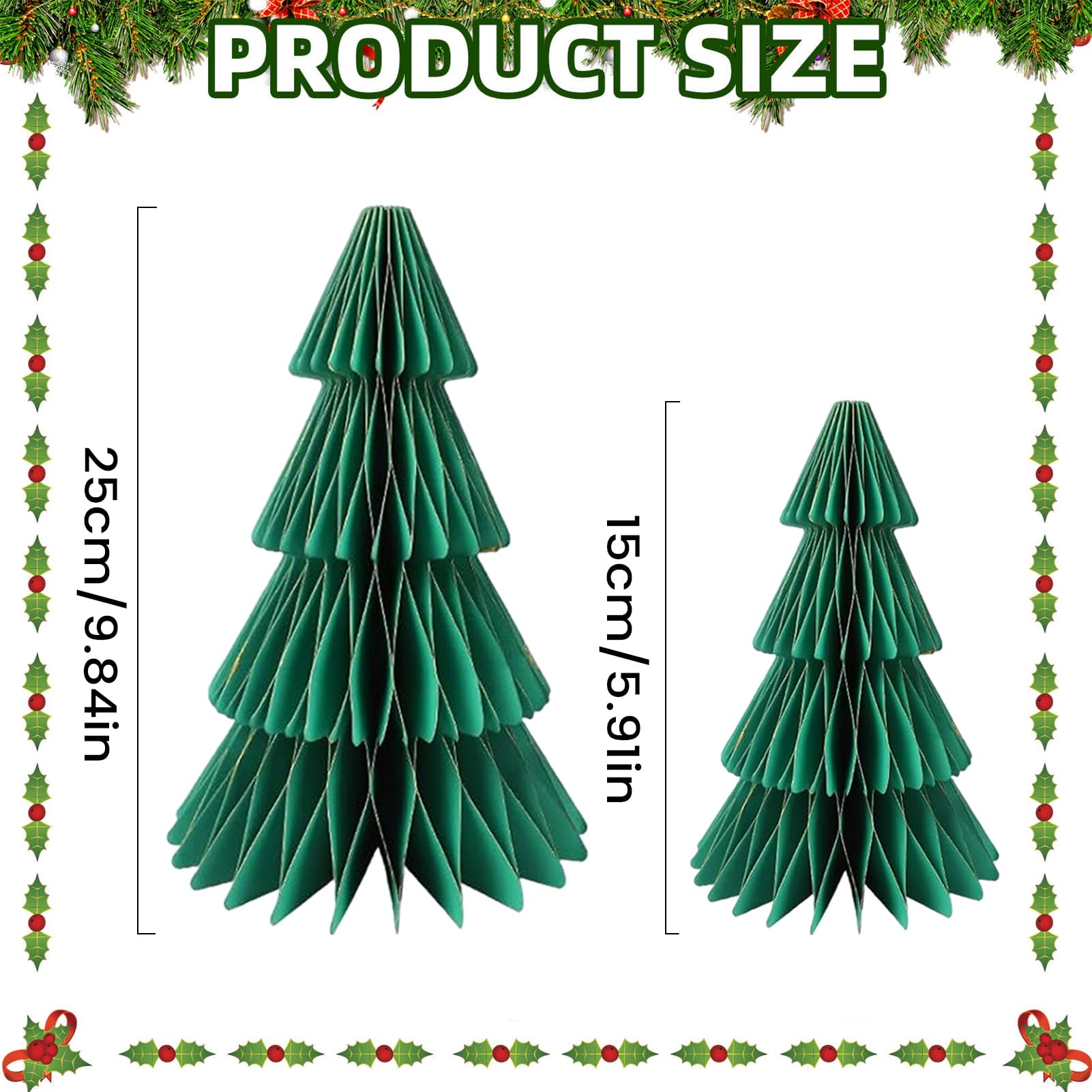 Árbol De Papel para Navidad 8 Piezas Centro De Mesa Decoración para | Decoración Navideña De Papel para Invierno Hogar Oficina Habitación Chimenea Apartamento Casa de Campo Repisa