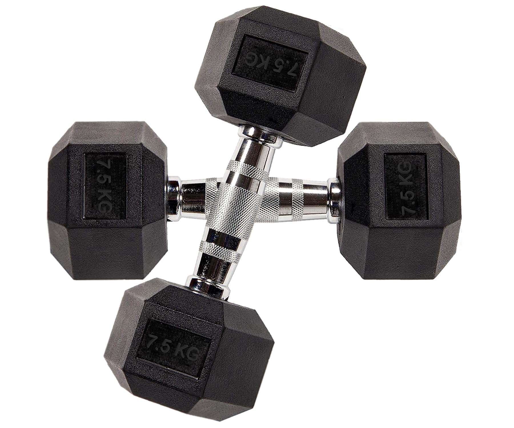 Hex Dumbbells Pair 2.5kg to 60kg Anti-Roll Design Rubber Coated Free Weights Dumbbell Set for Home Gym Strength Training Muscle Toning & Weightlifting