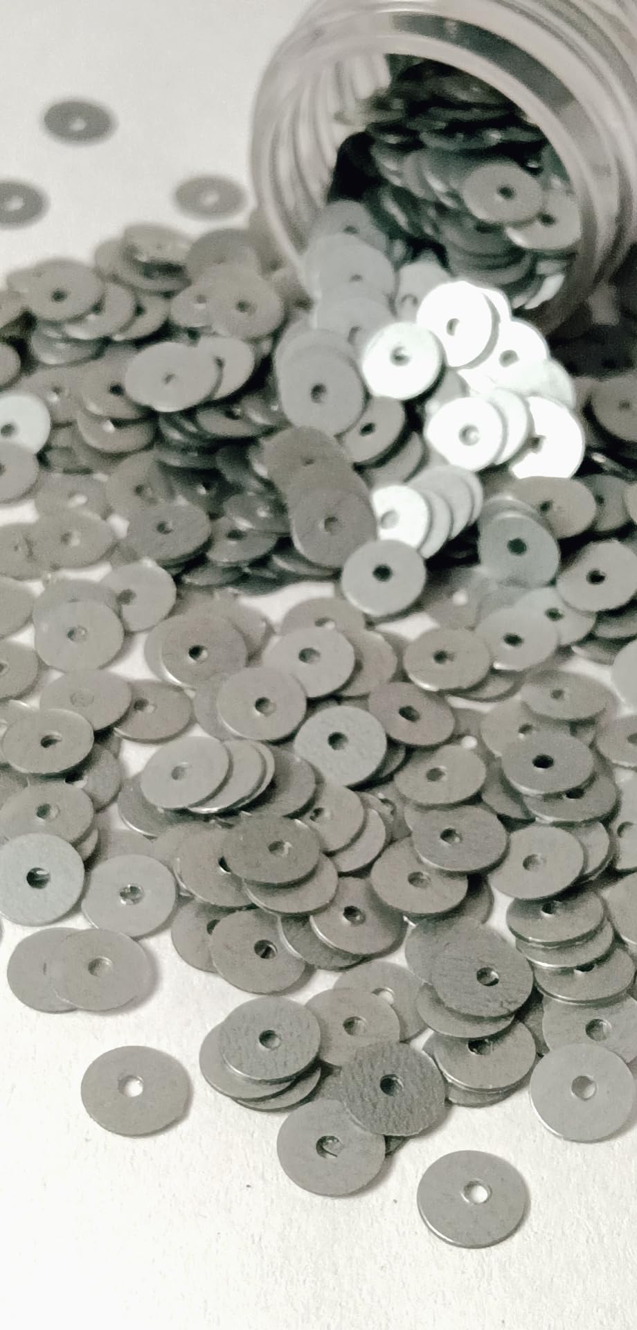 The Craft Cartel Grey Opaque Circular Plastic Sequins/Sitara (4.mm Size.) Use for Jewellary Making/Lehanga/Saree/Kurti/Dupatta/Blouse/Home Decoration/Art and Craft. (100 Gram)-image-5