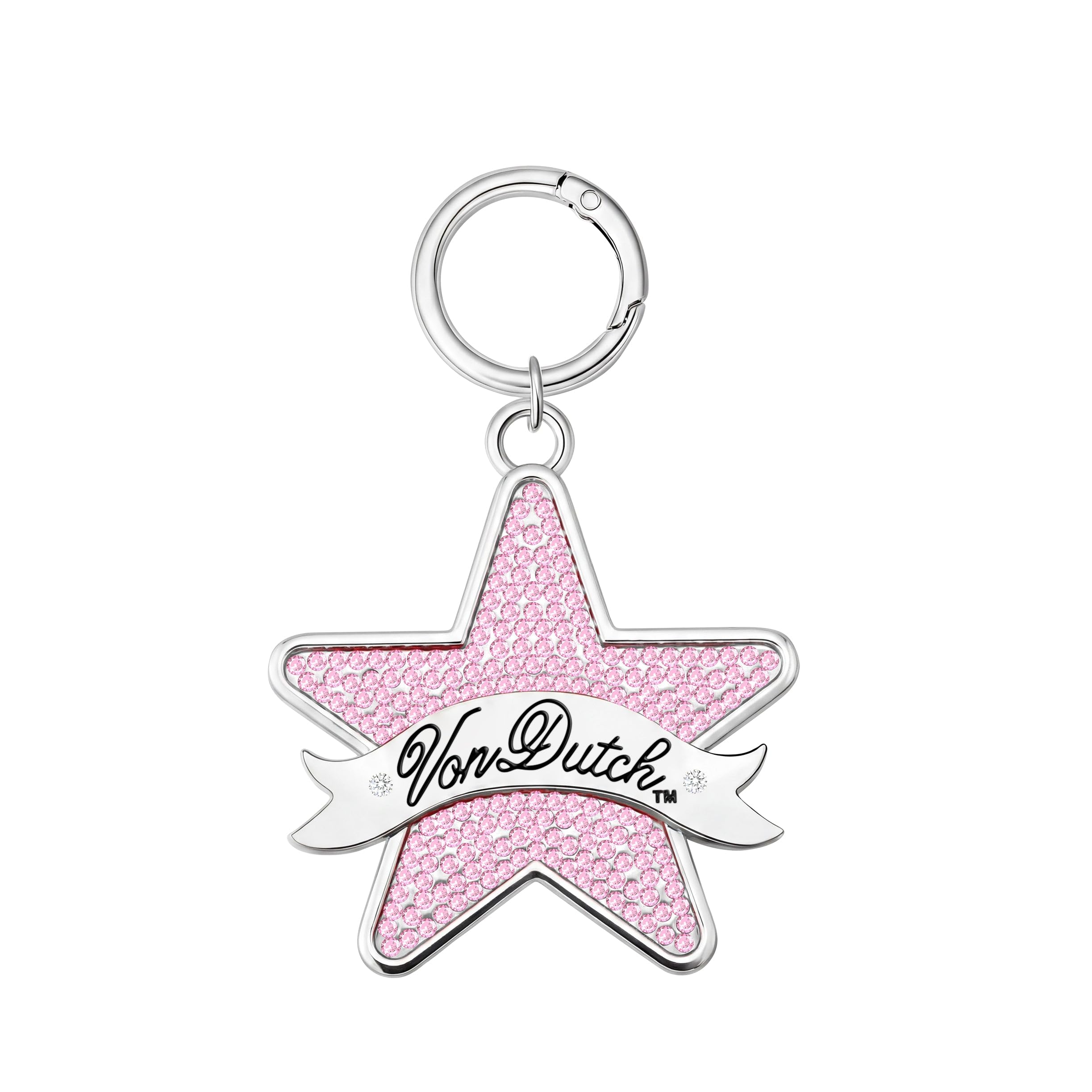Pink Rhinestones, Hinged Key Ring