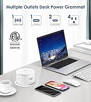 Vista 2 de Jgstkcity Toma de corriente desplegable para encimera con cargador inalámbrico de 15 W, puerto USB, salida empotrada con orificio de 4.7 pulgadas