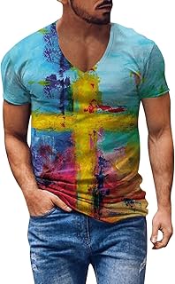 Polo para hombre con estampado para hombre, verano, muscular, fitness, calle, personalismo, cuello en V, manga corta, camiseta Rostock