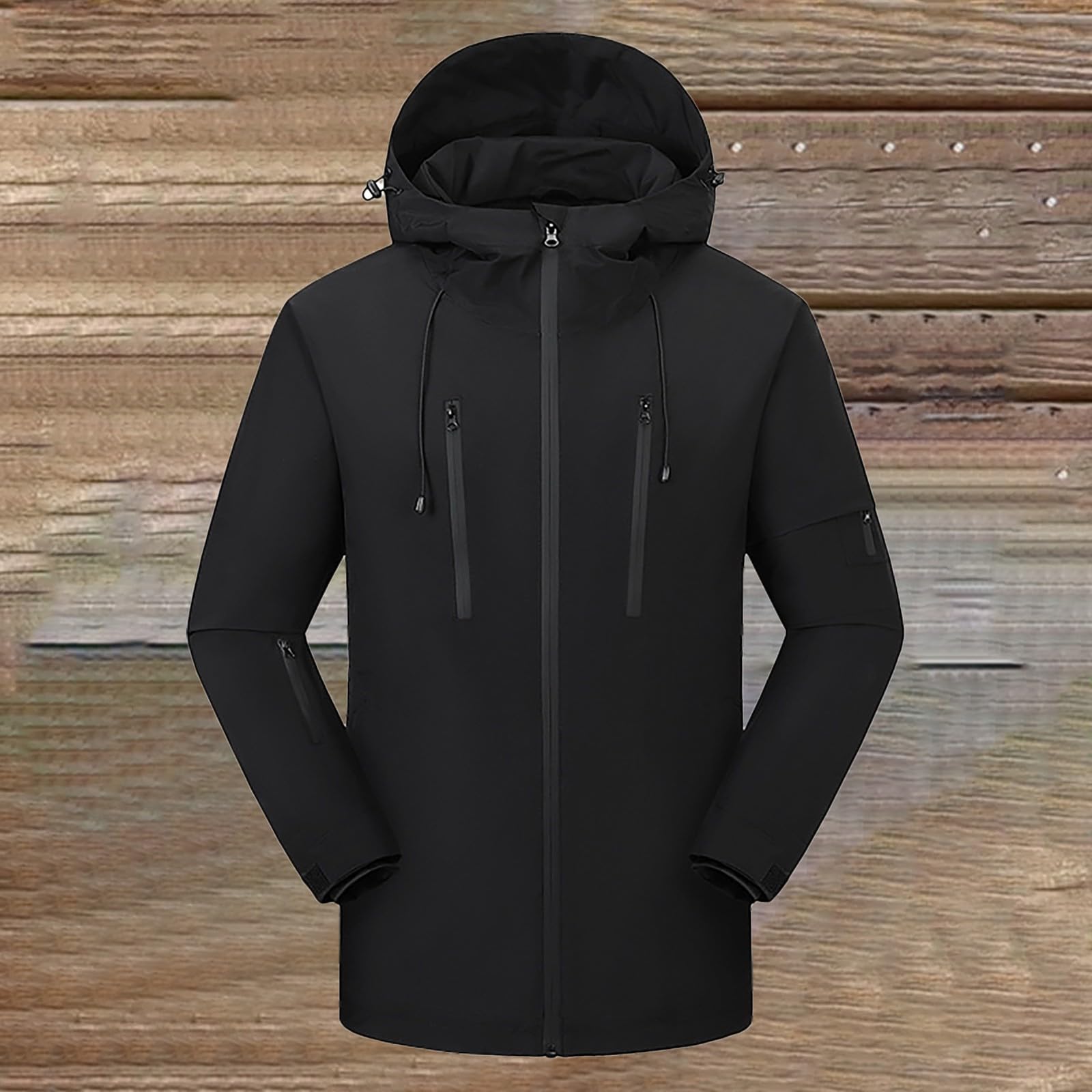 Chaqueta eléctrica con capucha para hombre, chaqueta de esquí con capucha para hombre, con cremallera, abrigos de esquí aislados, cómodos y minimalistas, abrigo de nieve grueso impermeable con