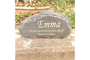 Custom Stone Ornament Memorial for Grave: Personalized Pet Memorial Stone