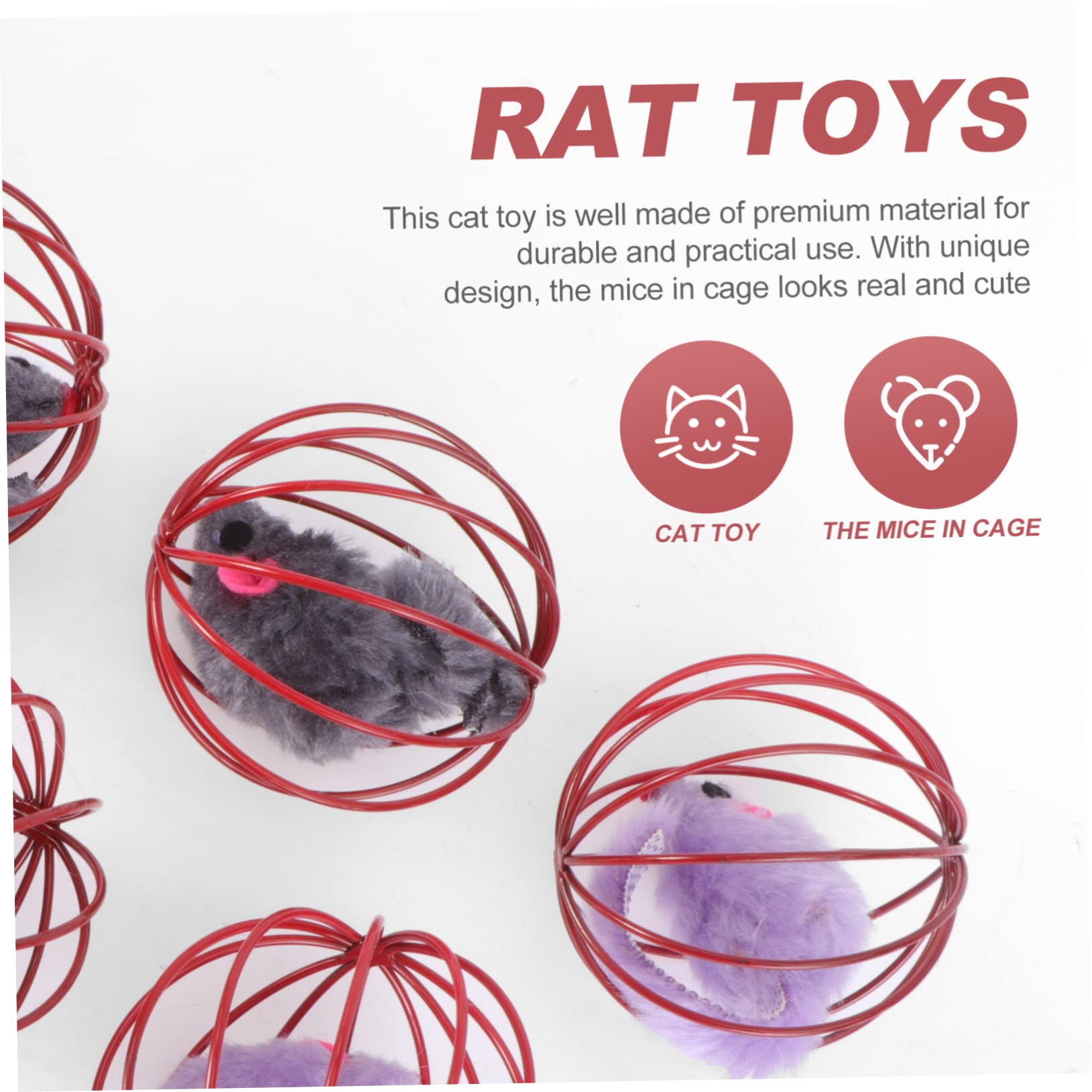 FRCOLOR 15 Piezas De Juguete De Ratón Enjaulado Juguetes De Ratones para Gatos Jaulas para Cachorros Juguete De Pelota De Ratón Juguetes para Cachorros Jaula De Juguetes para Mascotas