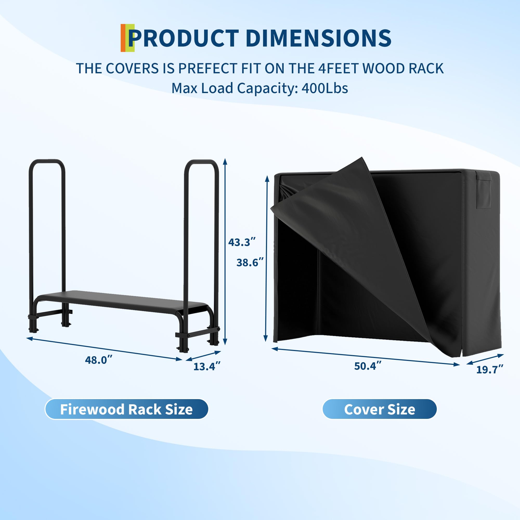Snapklik.com : GarveeHome 4FT Outdoor Firewood Log Rack