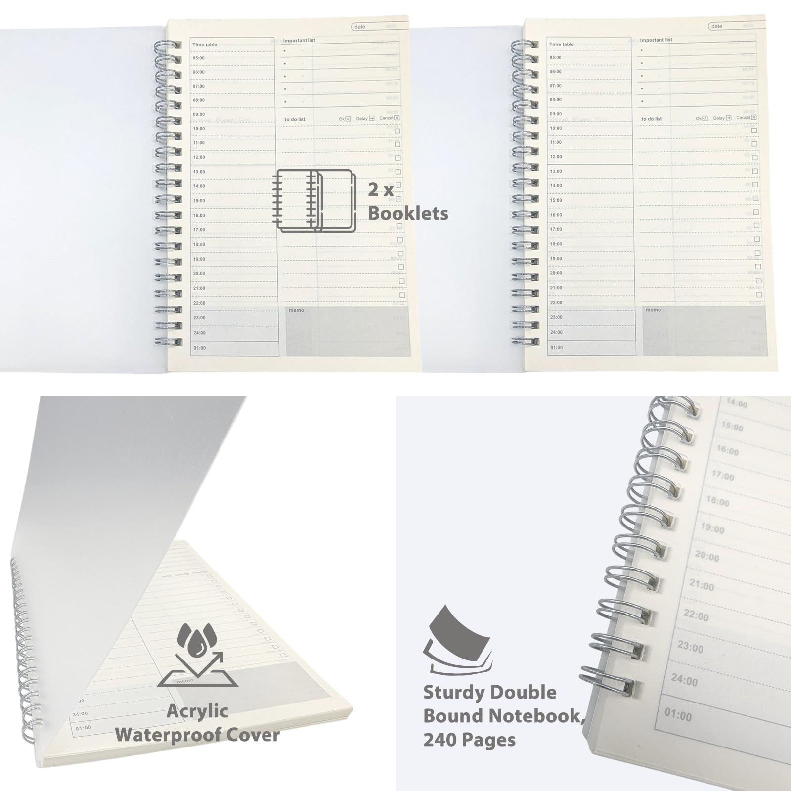 PVT International 2 Pack To do List Planner Notebook, 240 Pages A5 Lined Notebooks - Image 3