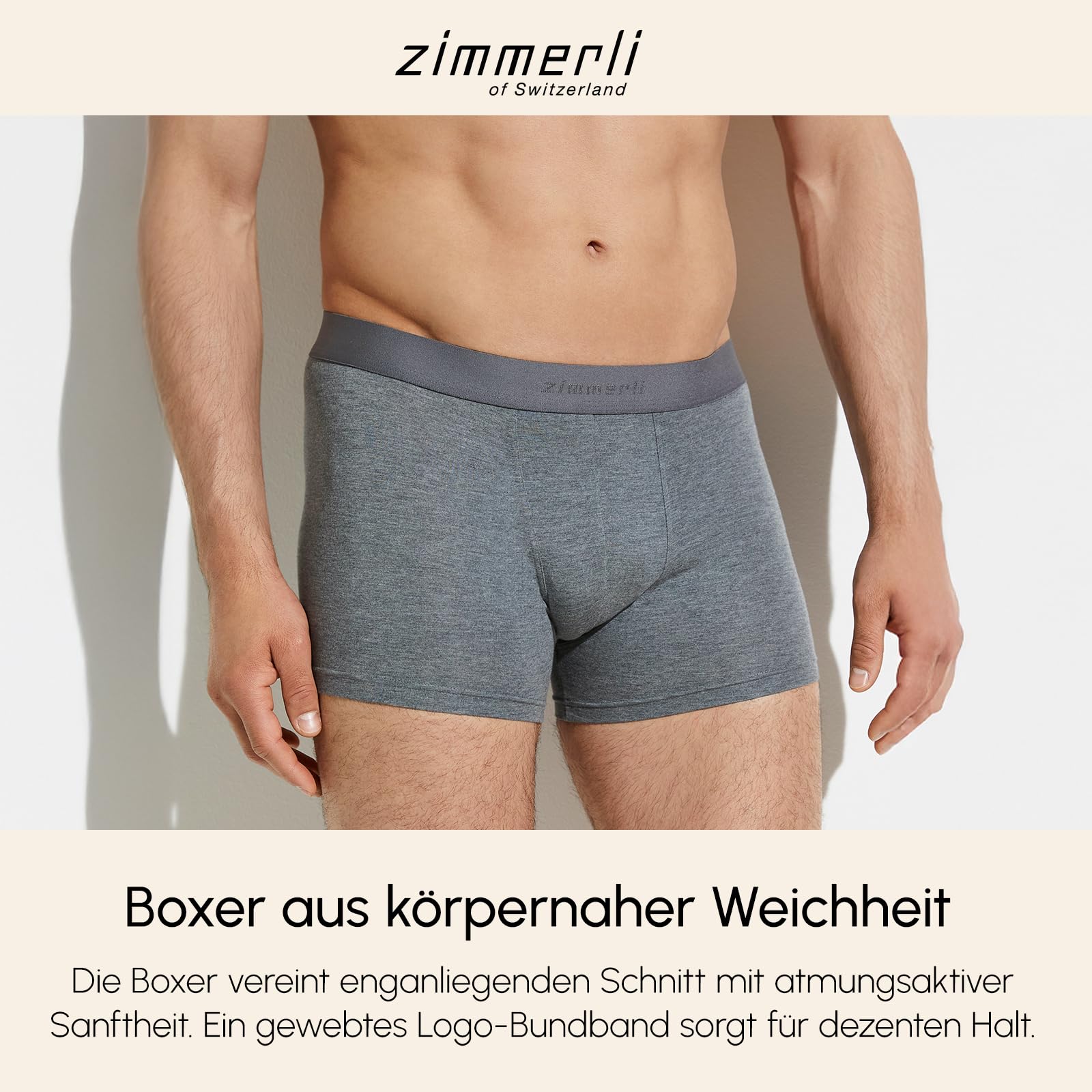 Zimmerli Boxer Pureness - Boxershorts Herren - aus Modal - Pflegeleicht & Edel - Schwarz, Grau, Weiß und Navy - für Pures Wohlgefühl - Qualität aus der Schweiz - Größe S-XXL