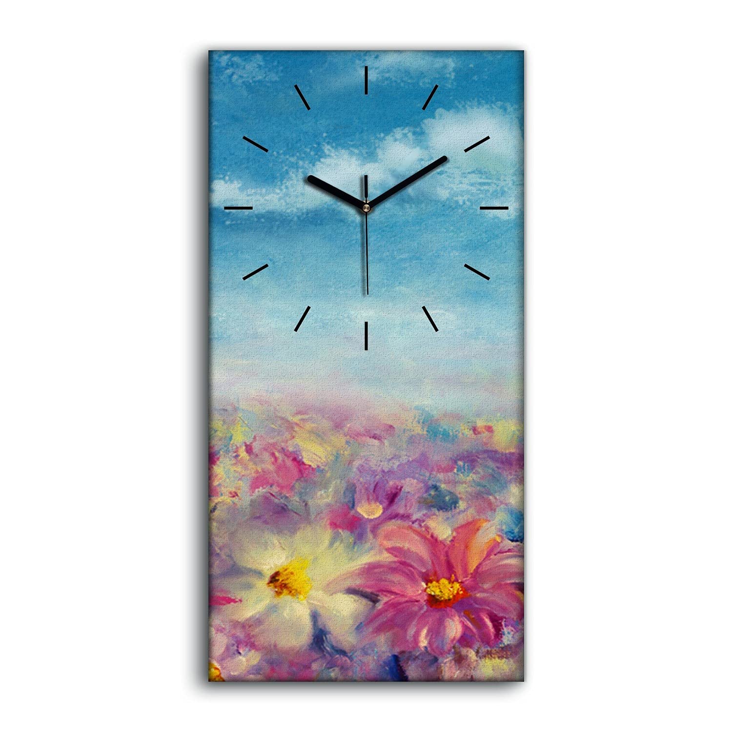 Horloge sur Toile Décoration Fine Art Mains Noires Style Épuré