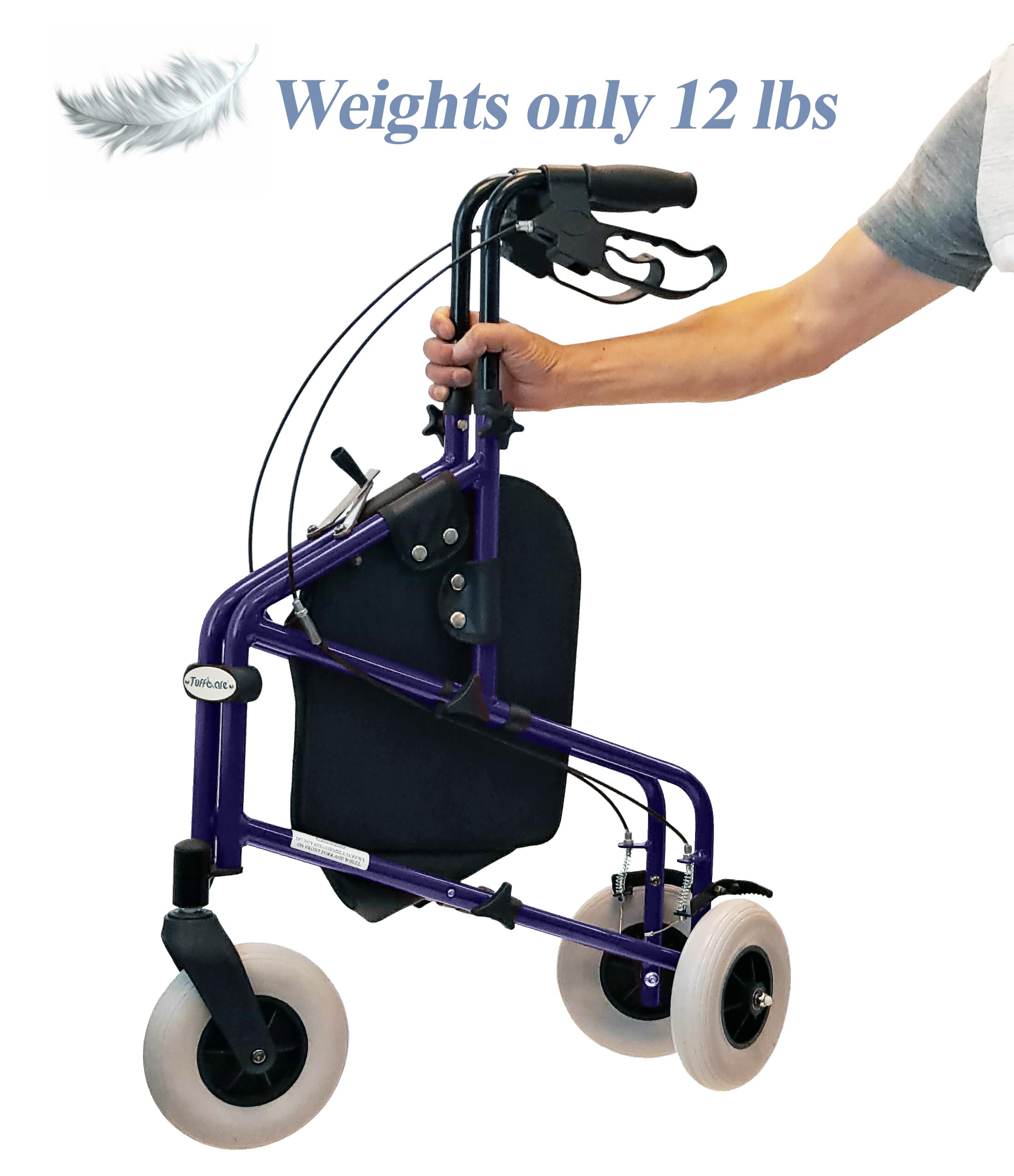 Snapklik.com : Tuffcare Freedom Lightweight Retractable 3 Wheel Walker