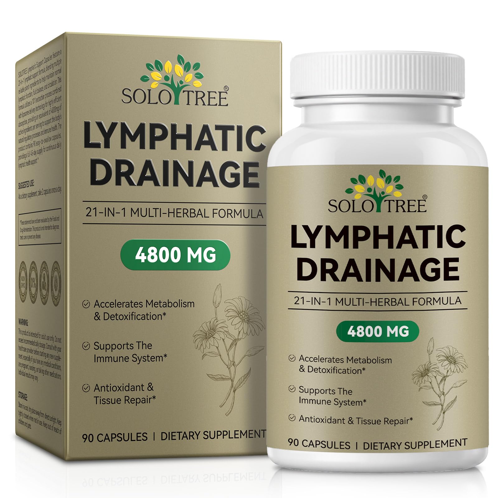 Lymphdrainage-Nahrungsergänzungsmittel, Kräutermischung für das Immunsystem und die Flüssigkeitsgesundheit von Männern und Frauen, für das Gleichgewicht des Lymphsystems, 240 Softgels