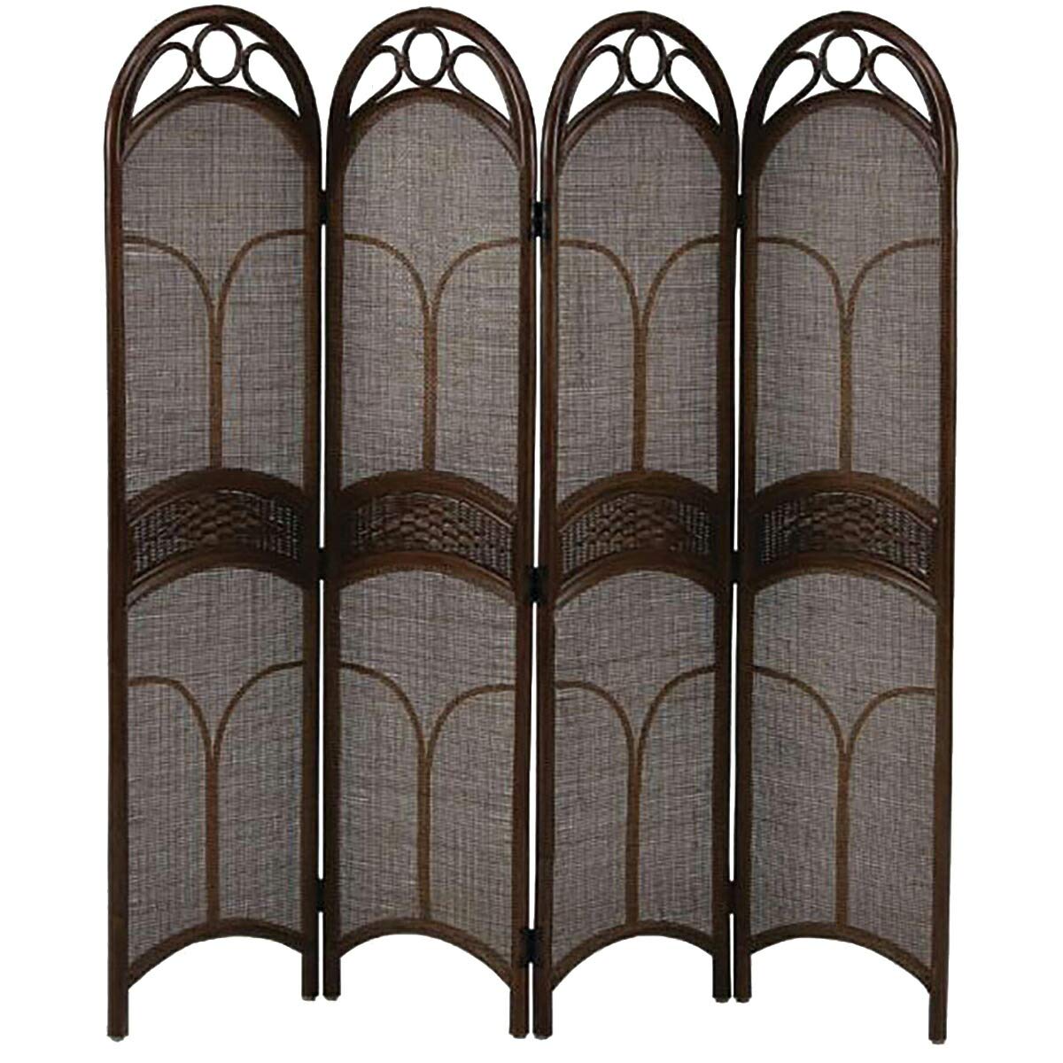 Amazon.co.jp: ラタン スクリーン 4連 S-150-4 ブラウン 衝立 籐