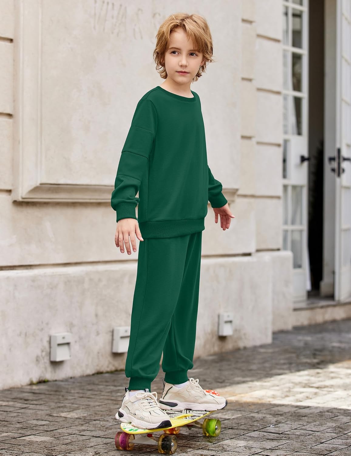 Arshiner Boy Clothes 2 Piece Color Block Sweatshirt and Pants Set Fall Winter Outfit for Toddler and Kids 2-9 Years - Image 3