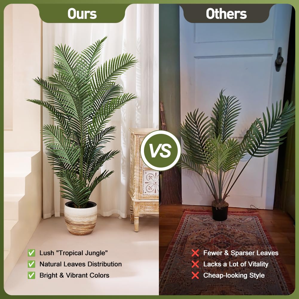VeriNatural Künstliche Palme 180 cm - Kunstpflanze mit UV-Schutz,Fake Pflanze - Groß Deko Pflanze Perfekt für Innen Außen,Zimmerpflanze für Wohnzimmer, Balkon & Badezimmer 1Pack,VN125