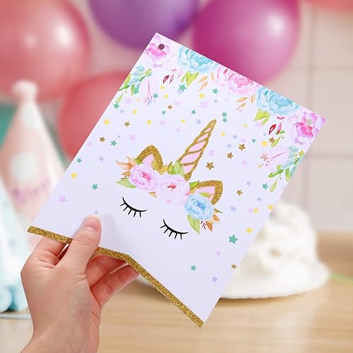 Miniatura 6 de Juego de suministros de fiesta de unicornio arcoíris – Sirve 25 – Incluye pancarta de unicornio, platos, vasos, servilletas, pajitas y manteles