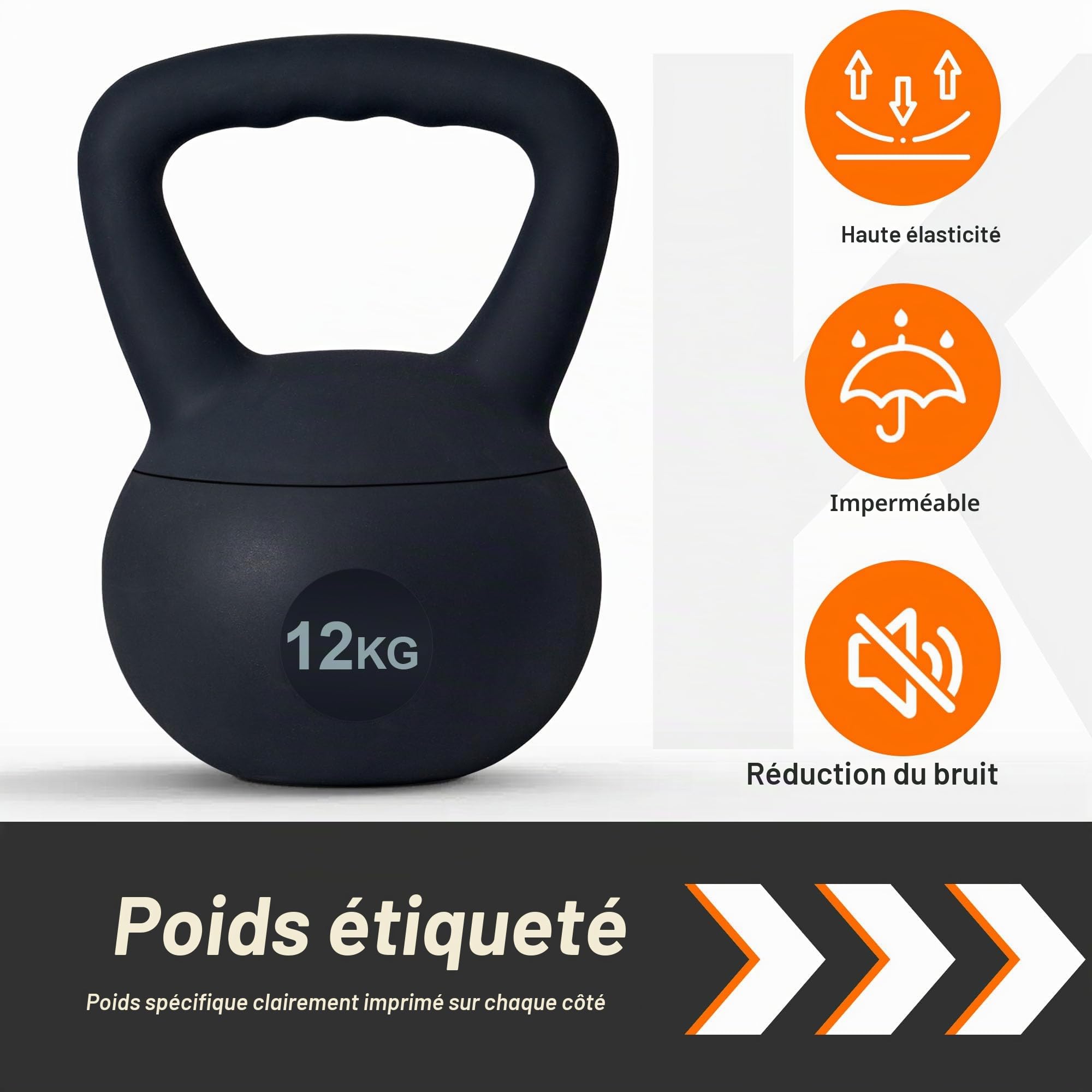 sogesfurniture Kettlebells souples, kettlebells d'entraînement de force, poids remplis de sable de fer, kettlebells d'entraînement de force, kettlebells doux pour femmes, hommes, enfants