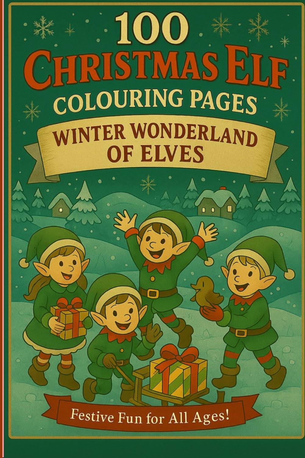 100 pages Christmas Elf Colouring Book: Whimsical & Magical “100 Whimsical Pages of Elf Magic, Holiday Cheer, and Christmas Fun!” .