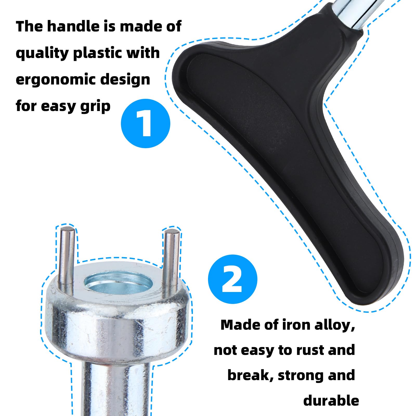 Gosknor 2 uds Llave Tacos Zapato de Golf, Multifunción Herramienta para Quitar Clavos Zapatos de Golf Llave Ajuste Calas Universal Herramienta Reemplazo Clavos para Zapatos Duradera y de Fácil Agarre