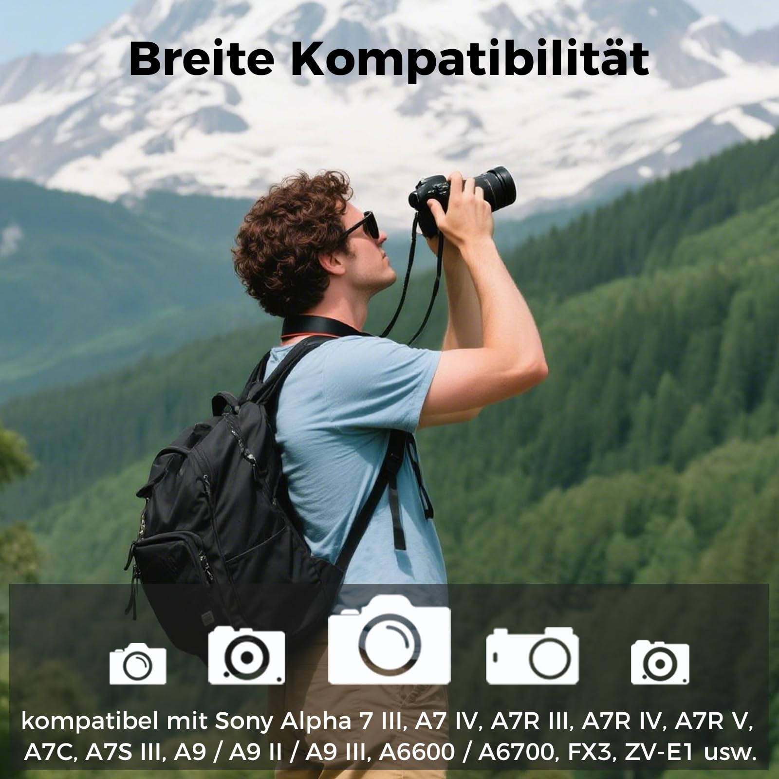 BTECH NP-FW50 Akku 1030mAh 2er-Pack mit USB-C Schnellladegerät, Ersatzakku kompatibel mit Sony ZV-E10, A6000, A6300, A6400, A6500, A7, A7 II, A7R II, A7S II, A5000, A5100, RX10