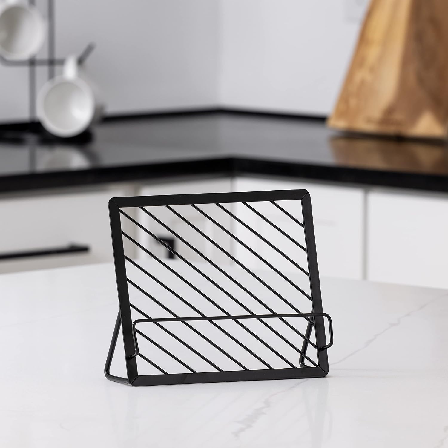 Spectrum Finley Cookbook Holder for Organization of Recipe Books and Tablets in Kitchen Dining Room and More